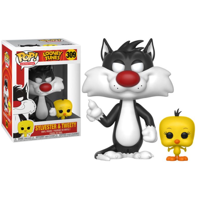 Figuras de Sylvester y Tweety de Funko Pop en su caja original.